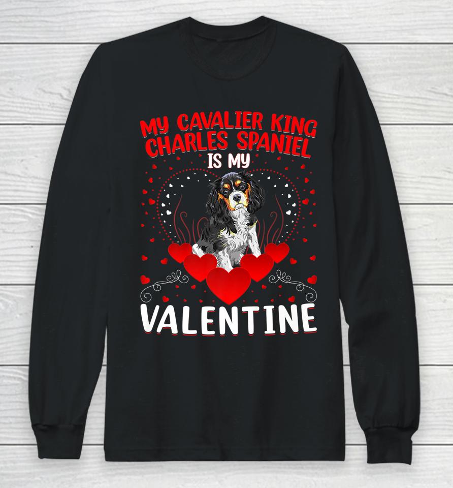 My Cavalier King Charles Spaniel Is My Valentine Dog Lover Long Sleeve T-Shirt