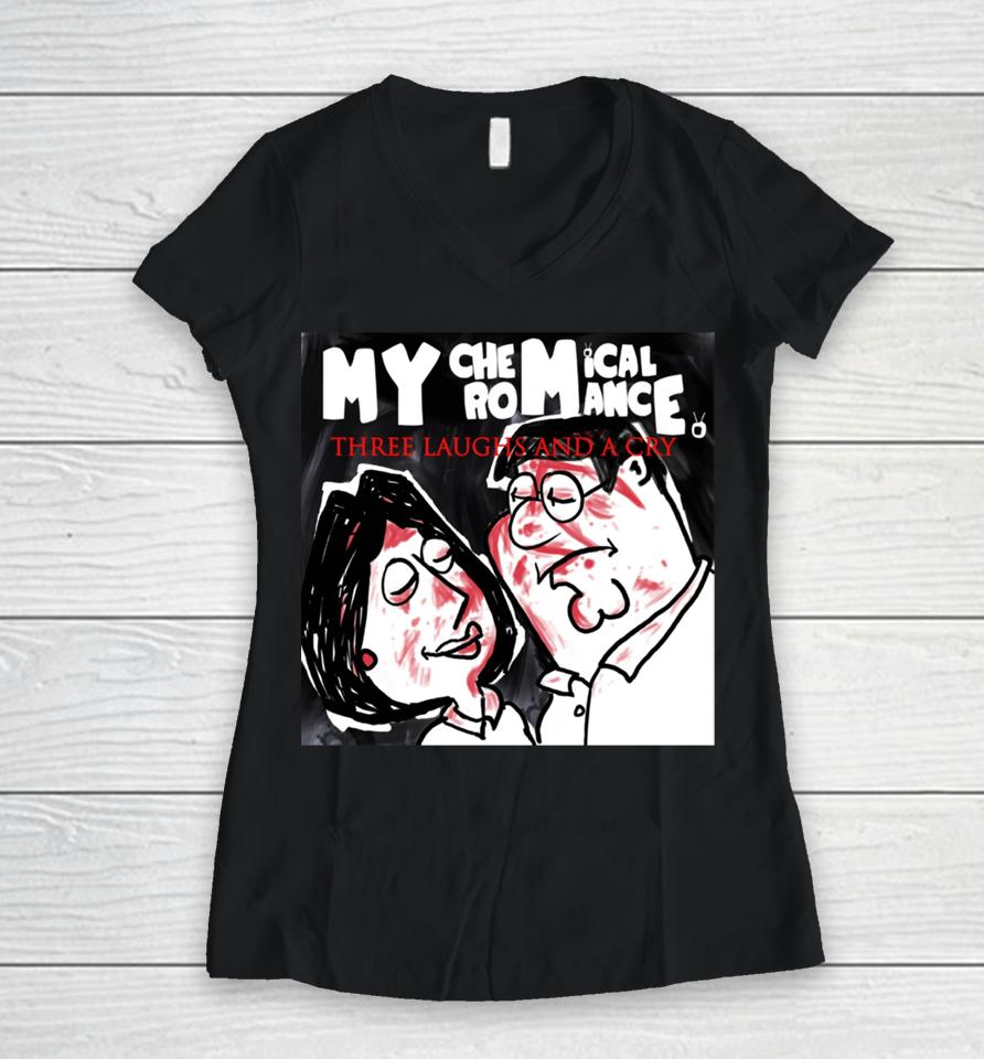 My Chemical Romance Three Laughs And A Cry Women V-Neck T-Shirt