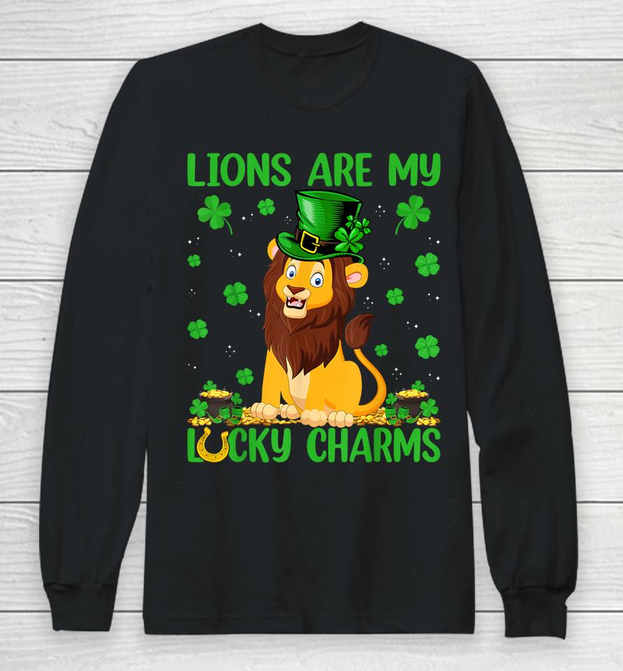 My Lions Are My Lucky Charms Boys Girls St Patricks Day Long Sleeve T-Shirt