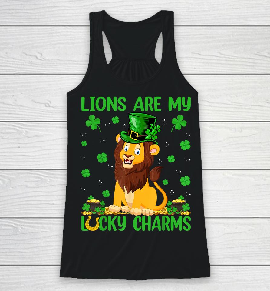 My Lions Are My Lucky Charms Boys Girls St Patricks Day Racerback Tank