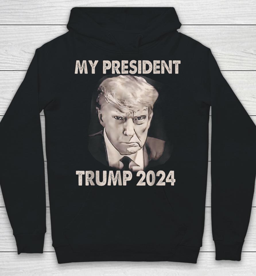 My President Trump 2024 Mug Shot Trump Funny President 2024 Hoodie