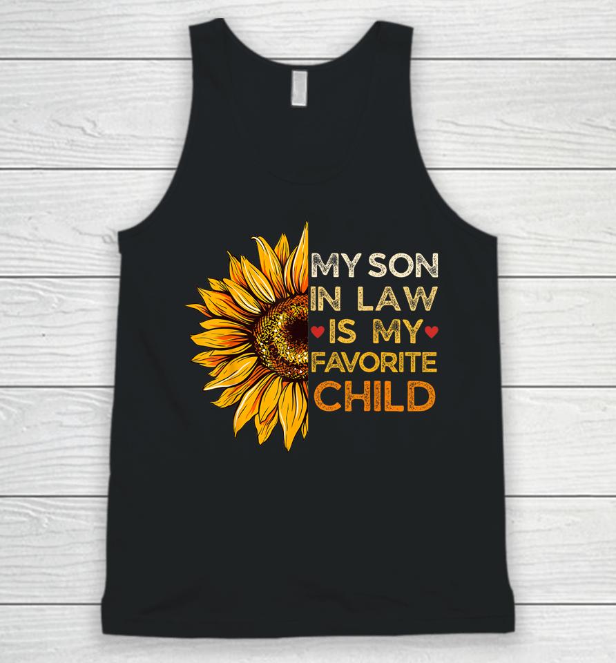 My Son In Law Is My Favorite Child, Retro Groovy Sunflower Unisex Tank Top