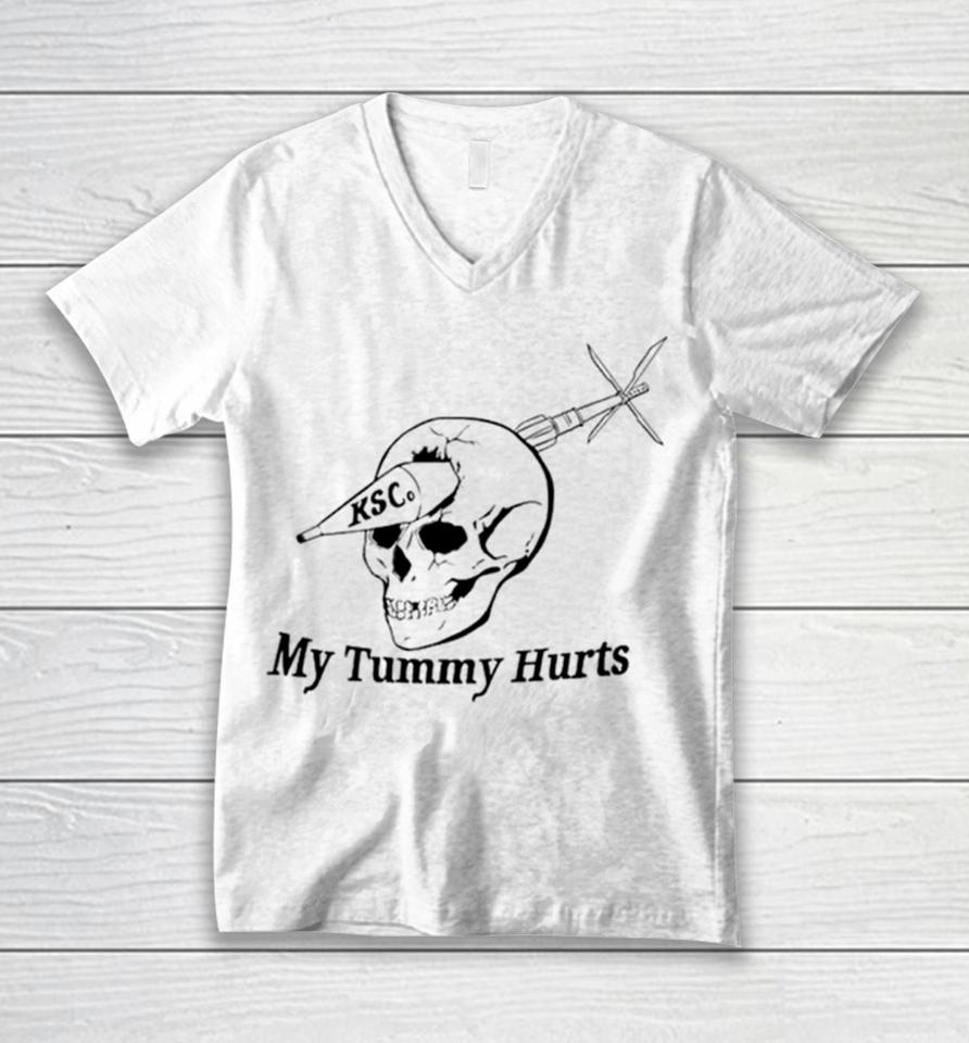 My Tummy Hurts Skull Unisex V-Neck T-Shirt