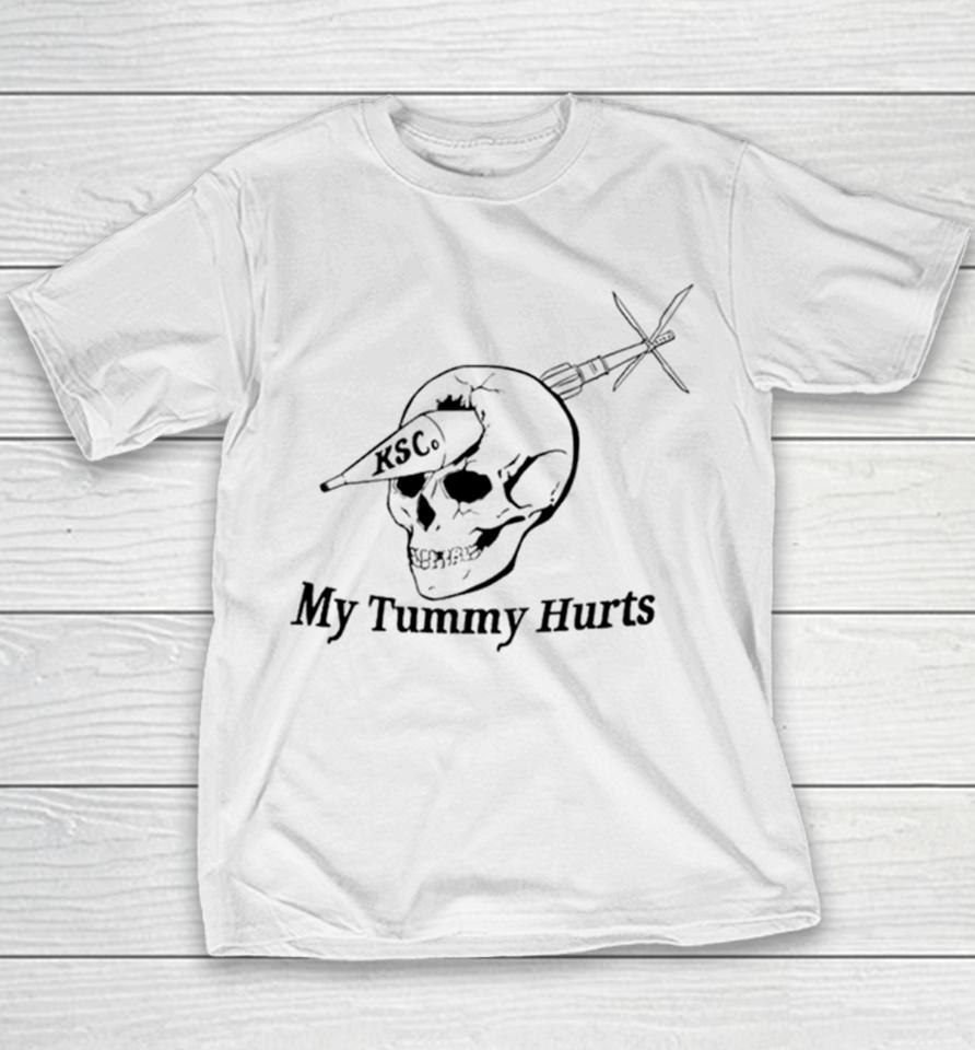 My Tummy Hurts Skull Youth T-Shirt