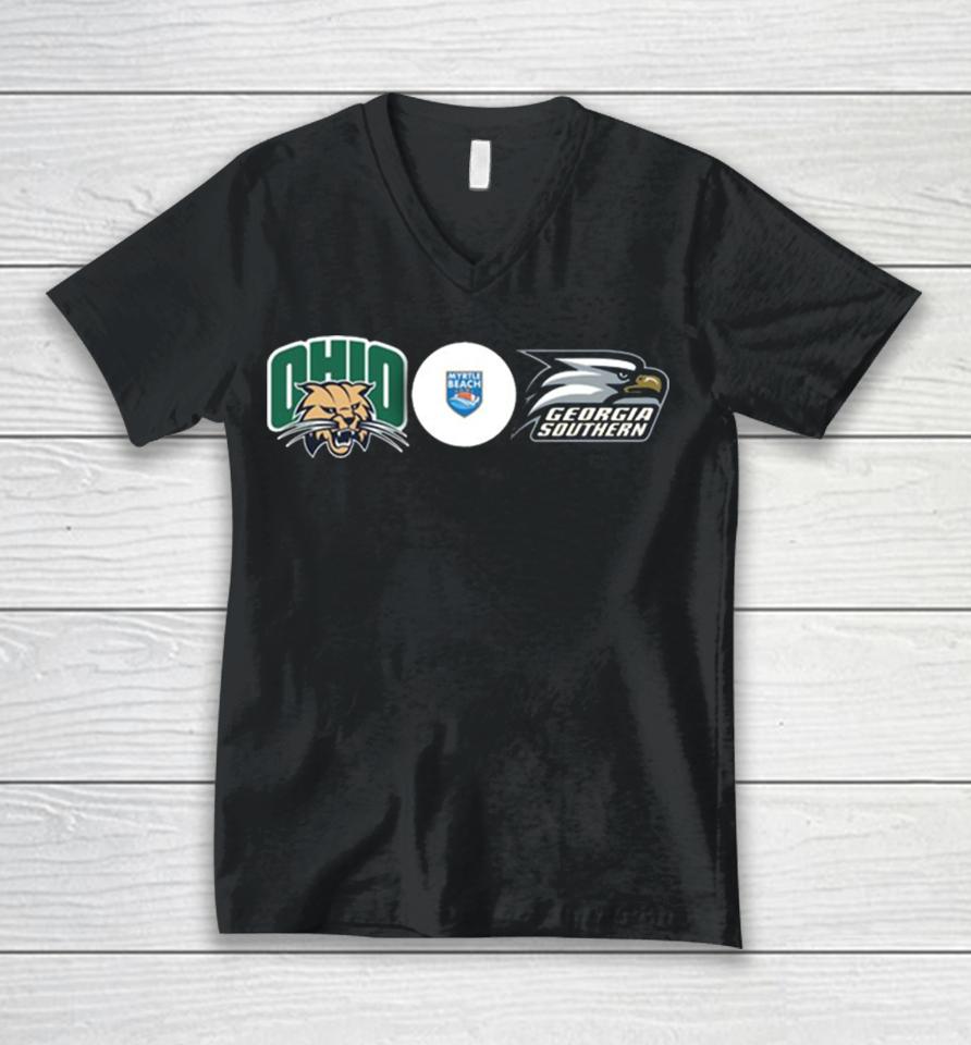 Myrtle Beach Bowl The Ohio Bobcats And Georgia Southern Eagles On Saturday December 16 2023 College Football Bowl Game Unisex V-Neck T-Shirt