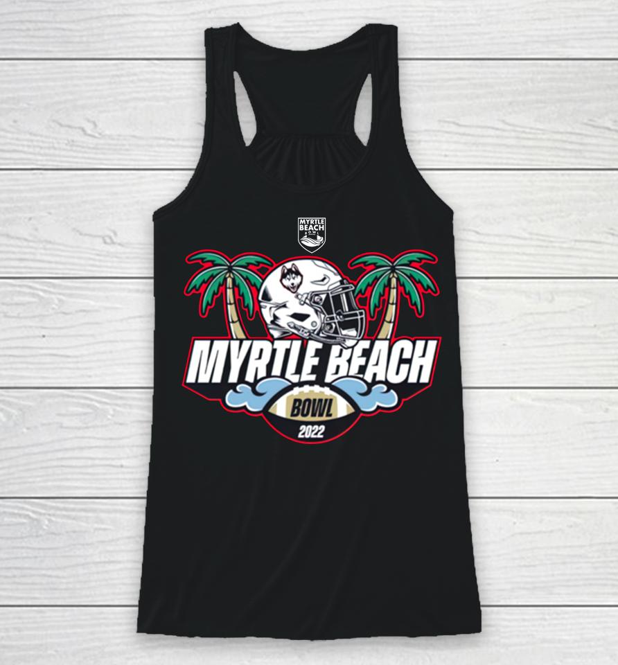 Myrtle Beach Bowl Uconn 2022 Men's Black Playoff Semifinal Racerback Tank