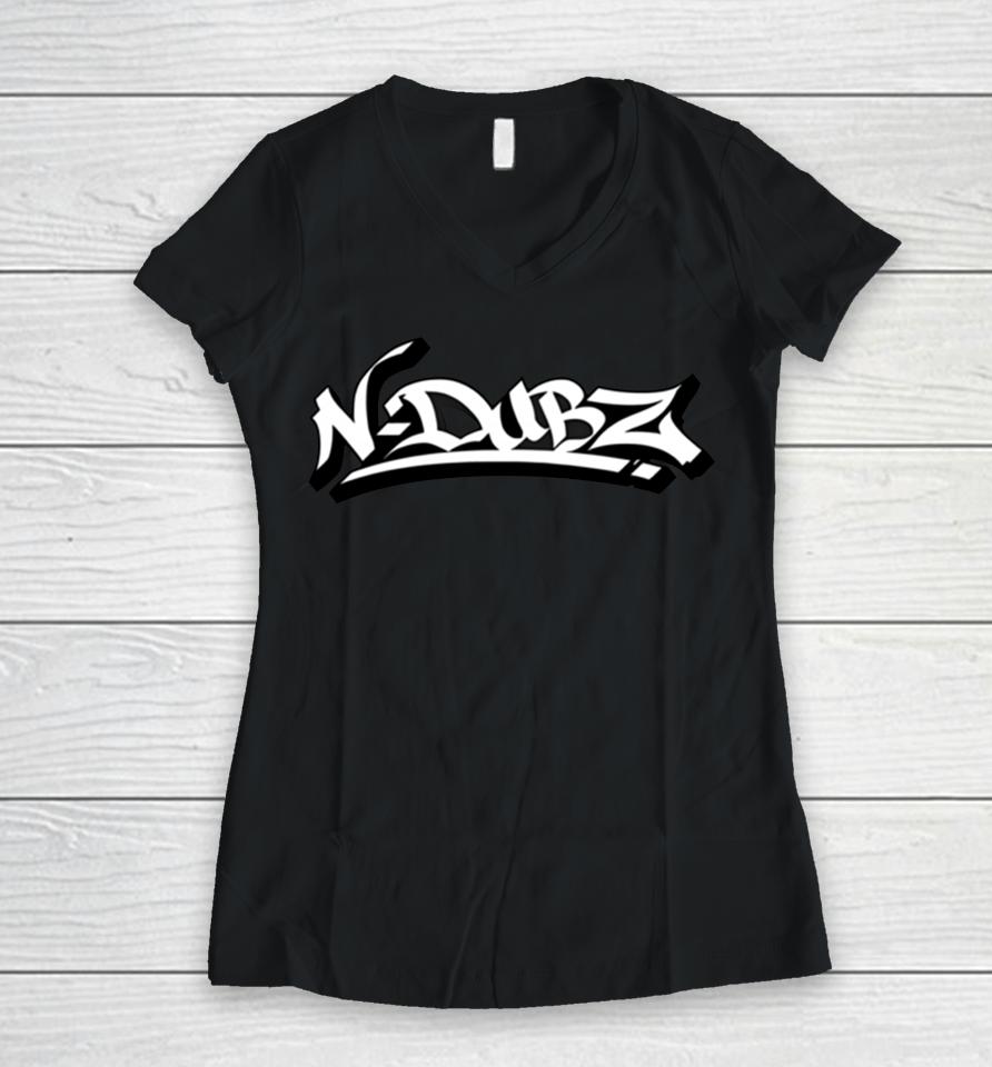 N Dubz Bold Logo Women V-Neck T-Shirt