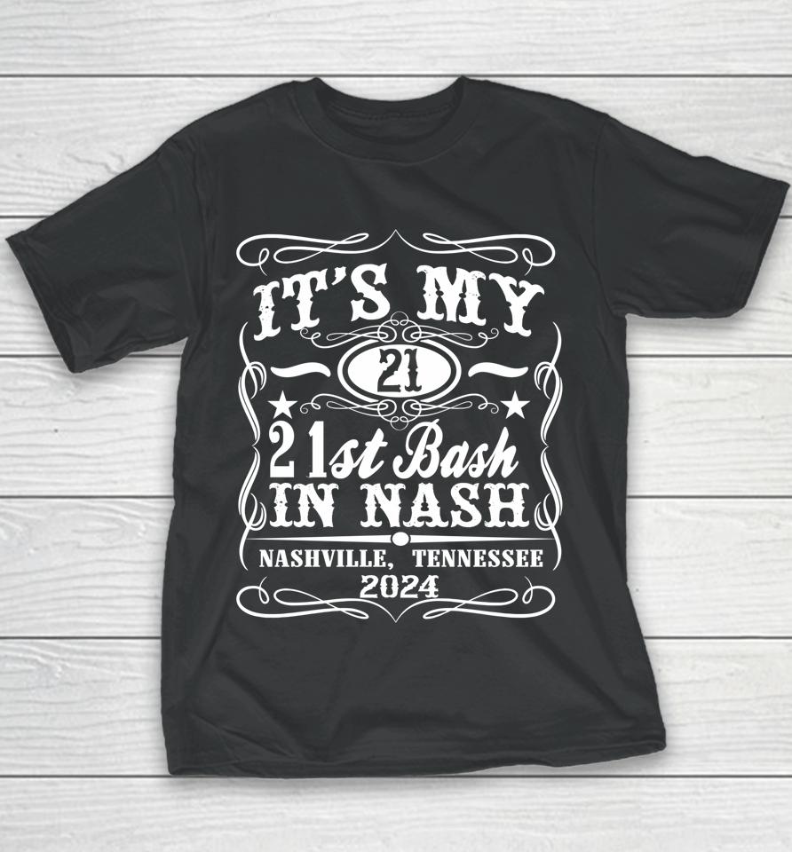 Nashville 21St Birthday Whiskey Themed Youth T-Shirt