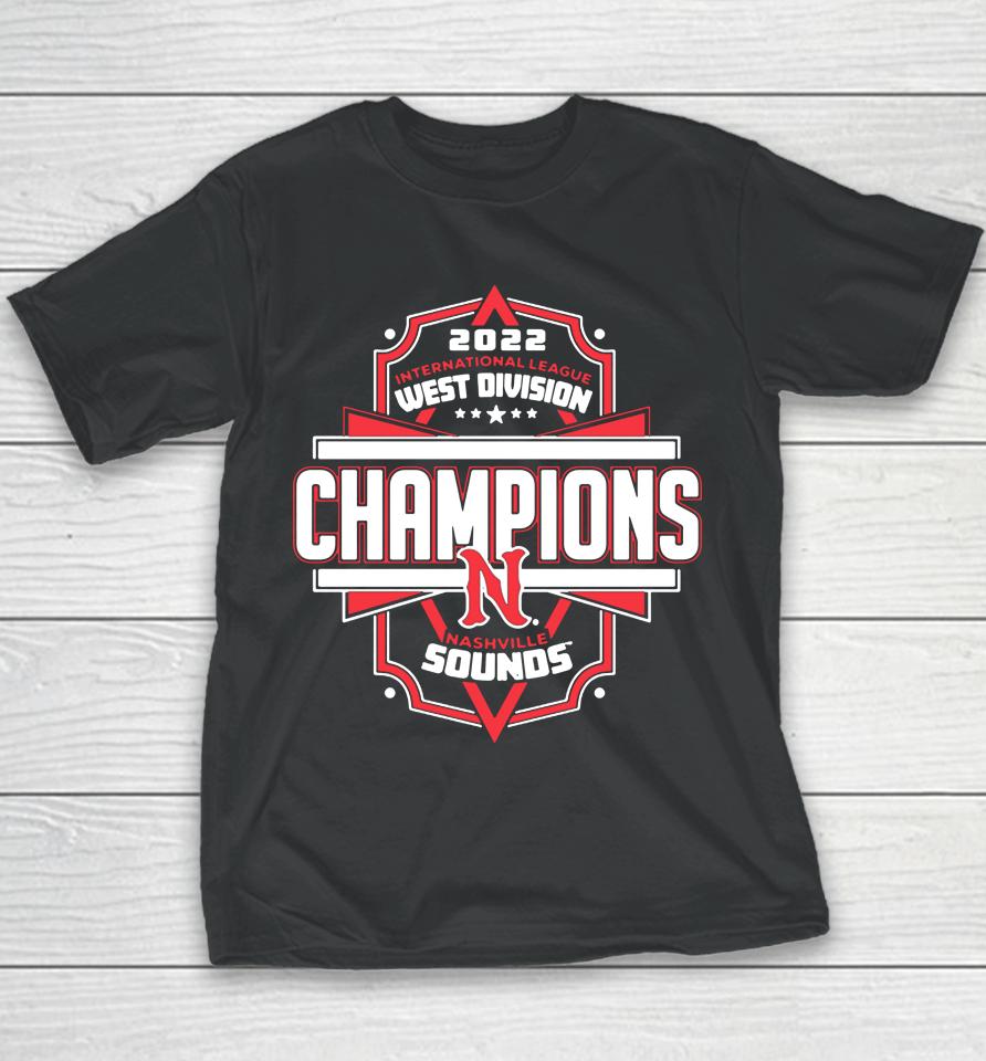 Nashville Sounds Delta 2022 International League West Division Champions Youth T-Shirt