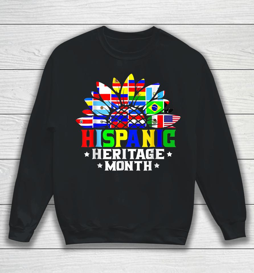 National Hispanic Heritage Month Decoration Flags Sunflower Sweatshirt