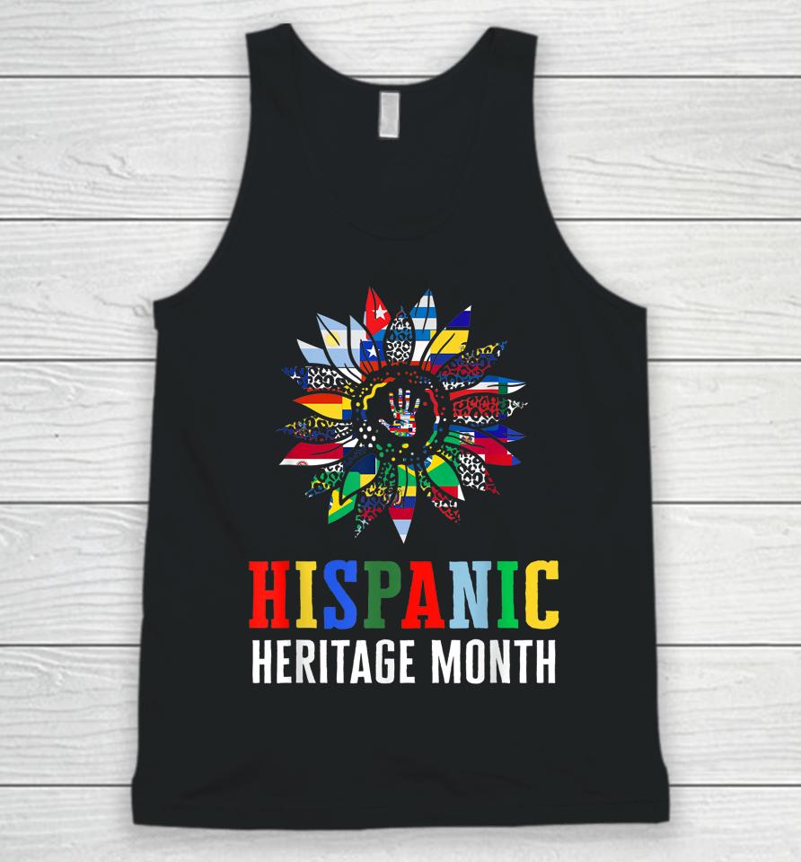 National Hispanic Heritage Month Decoration Flags Sunflower Unisex Tank Top