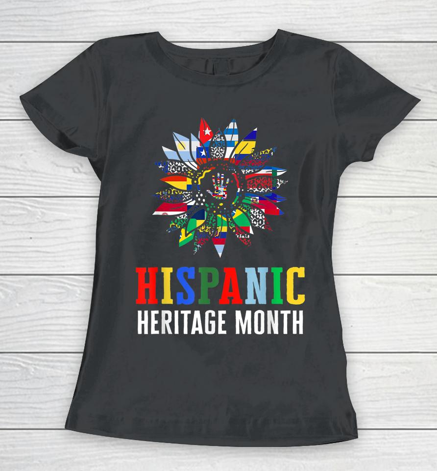 National Hispanic Heritage Month Decoration Flags Sunflower Women T-Shirt