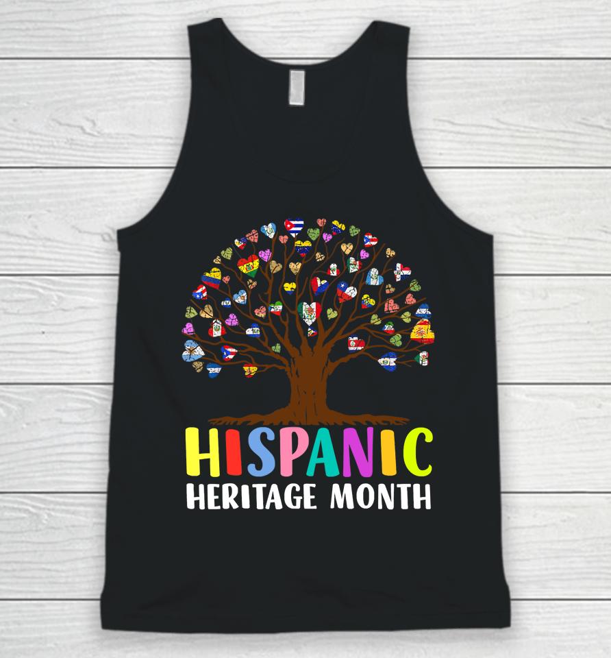 National Hispanic Heritage Month Hand Flag Tree Roots Latino Unisex Tank Top