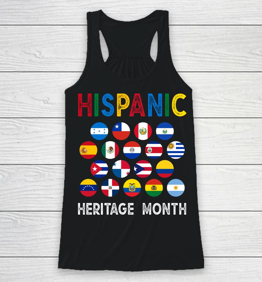 National Hispanic Heritage Month Latin Countries Flags Racerback Tank