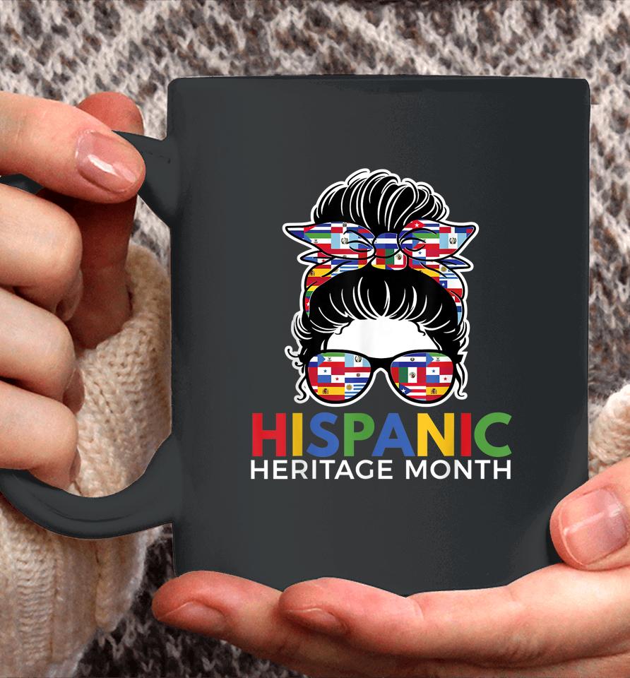 National Hispanic Heritage Month Latina Women Messy Bun Coffee Mug
