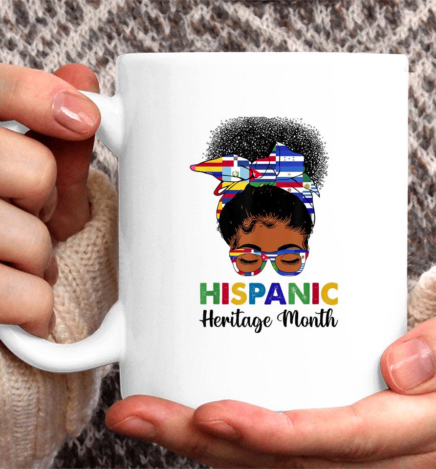 National Hispanic Heritage Month Messy Bun Latin Flags Coffee Mug