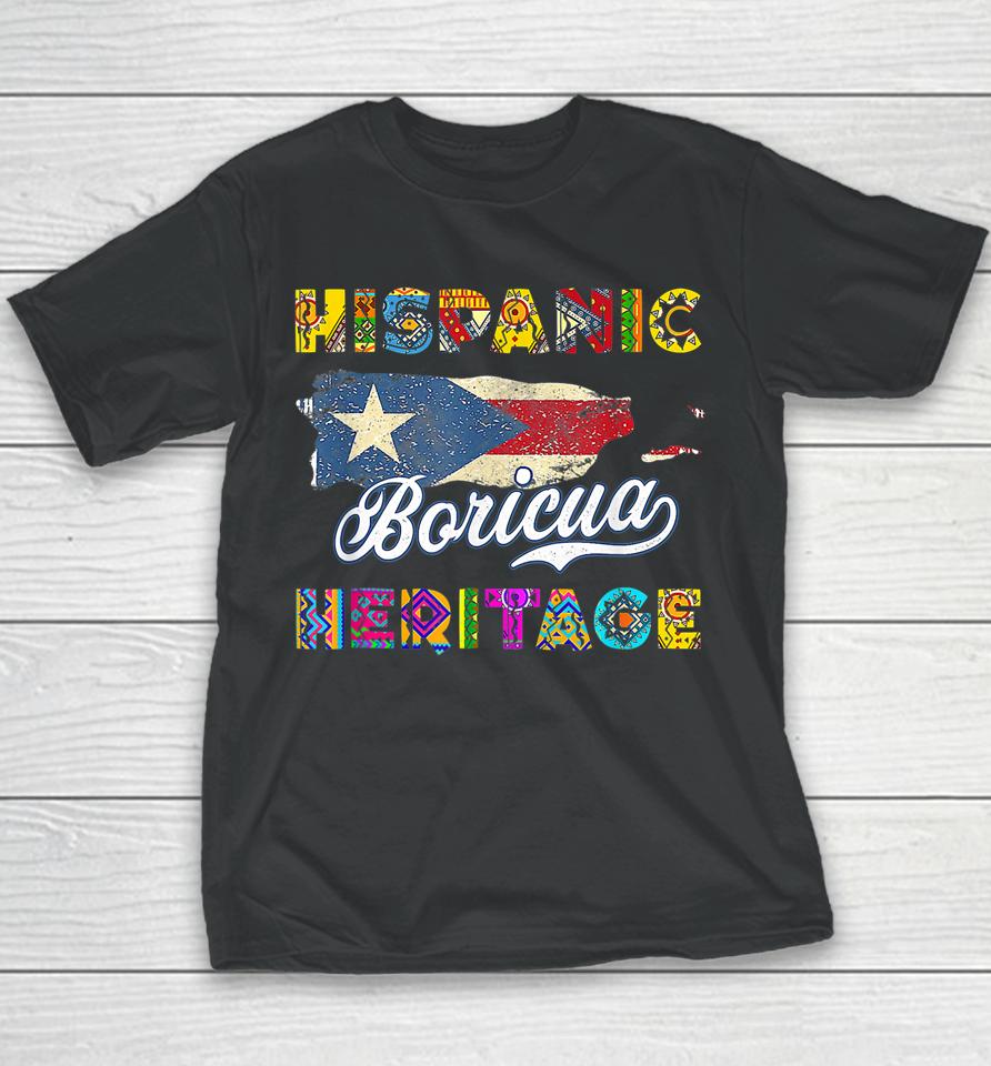 National Hispanic Heritage Month Puerto Rico Flag Boricua Youth T-Shirt