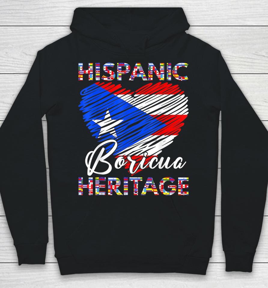 National Hispanic Heritage Month Puerto Rico Flag Boricua Hoodie