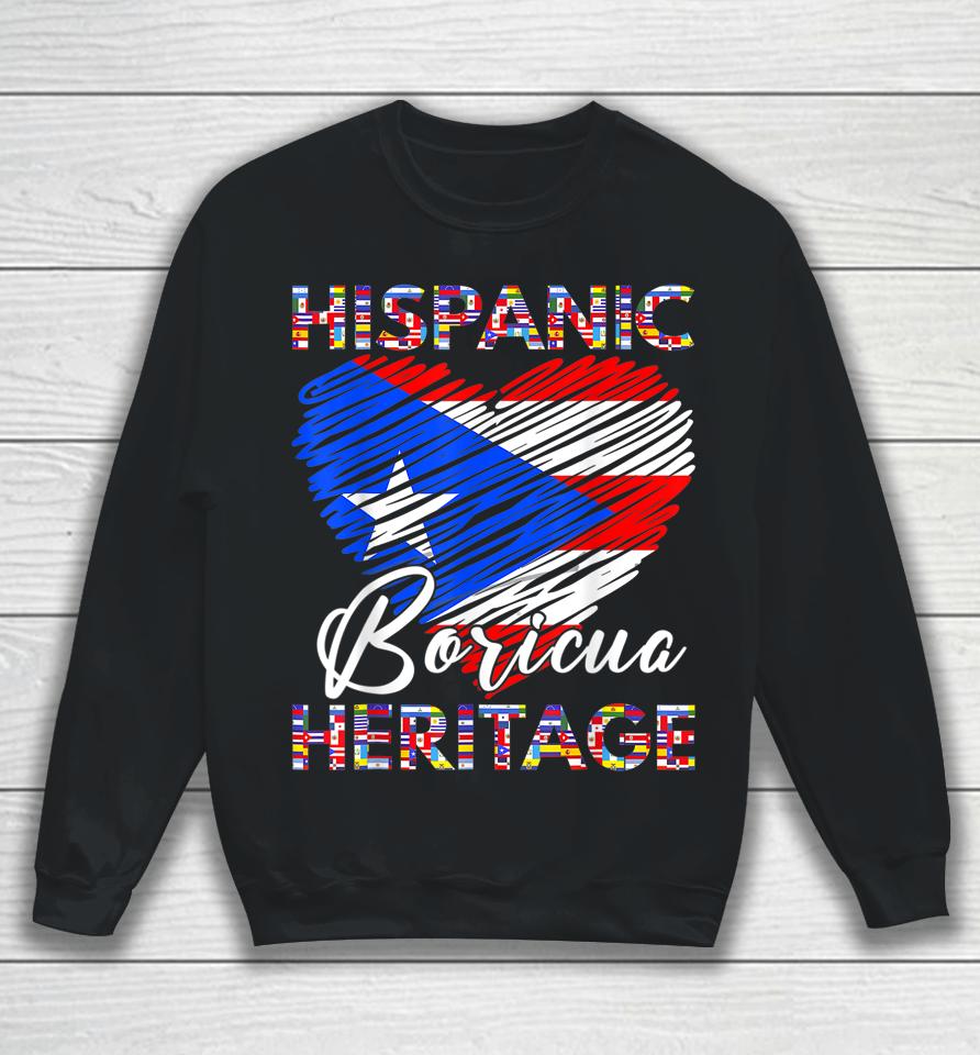 National Hispanic Heritage Month Puerto Rico Flag Boricua Sweatshirt