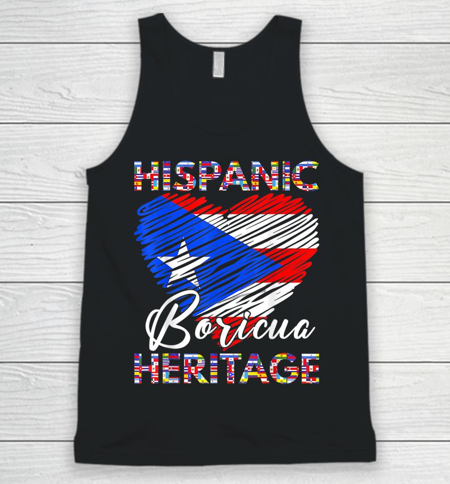 National Hispanic Heritage Month Puerto Rico Flag Boricua Unisex Tank Top