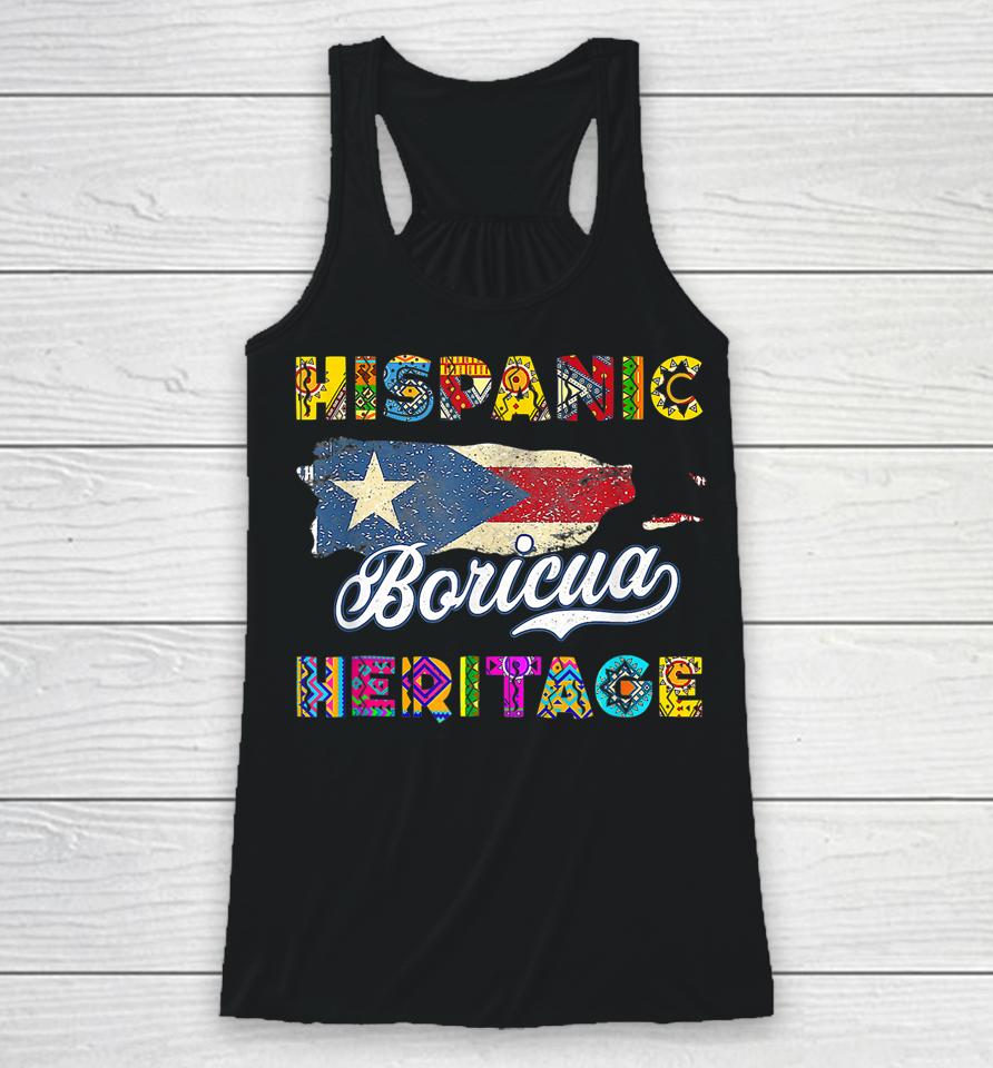 National Hispanic Heritage Month Puerto Rico Flag Boricua Racerback Tank
