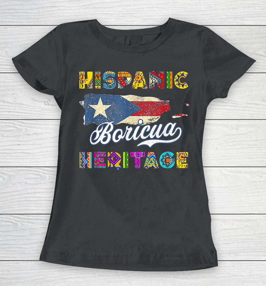 National Hispanic Heritage Month Puerto Rico Flag Boricua Women T-Shirt