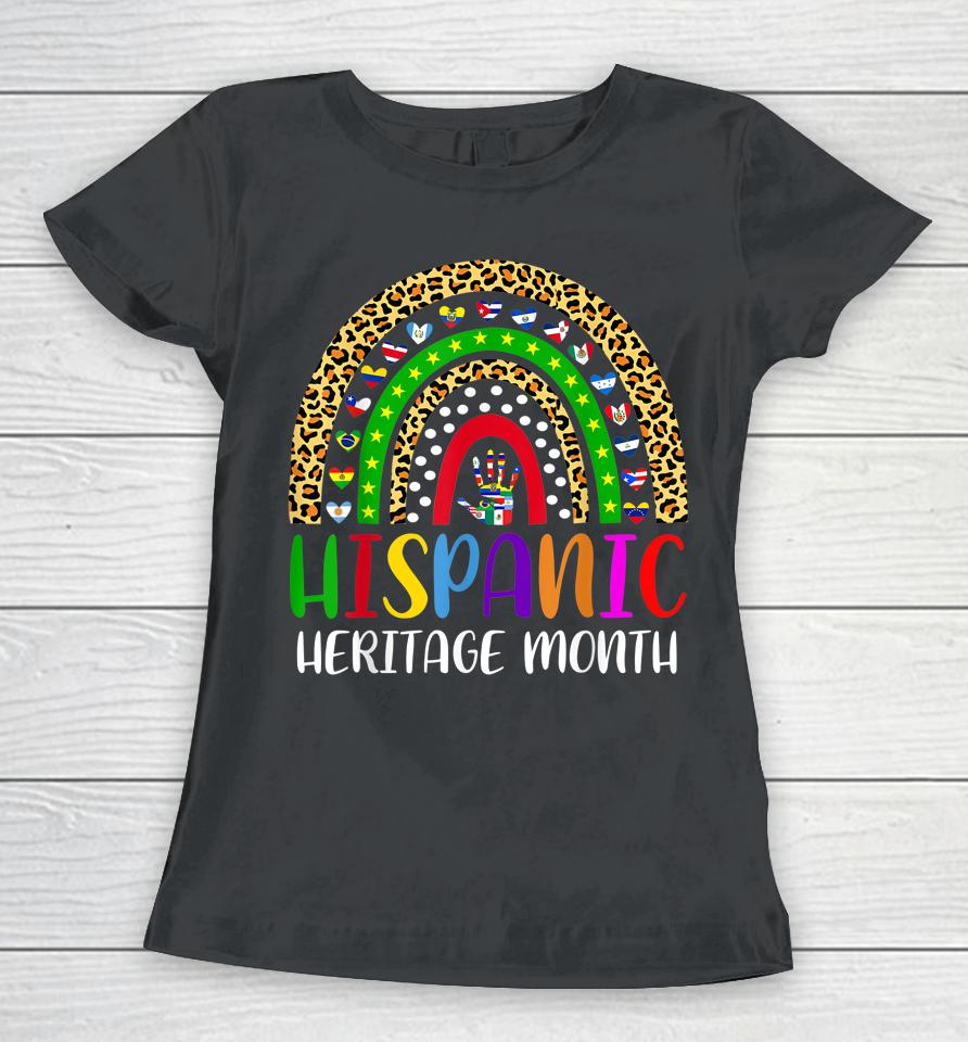 National Hispanic Heritage Month Rainbow All Countries Flags Women T-Shirt