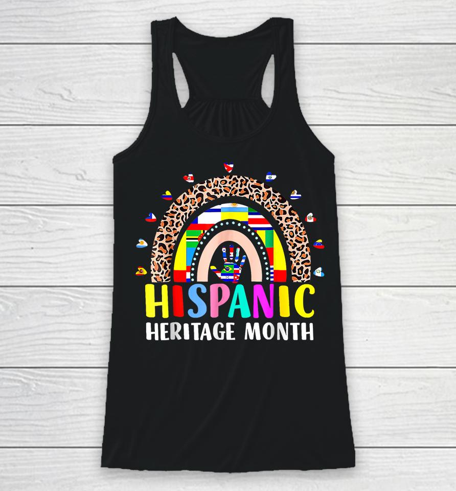 National Hispanic Heritage Month Rainbow All Countries Flags Racerback Tank