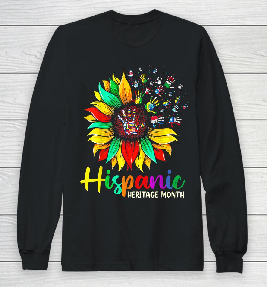 National Hispanic Heritage Month Sunflower All Countries Long Sleeve T-Shirt