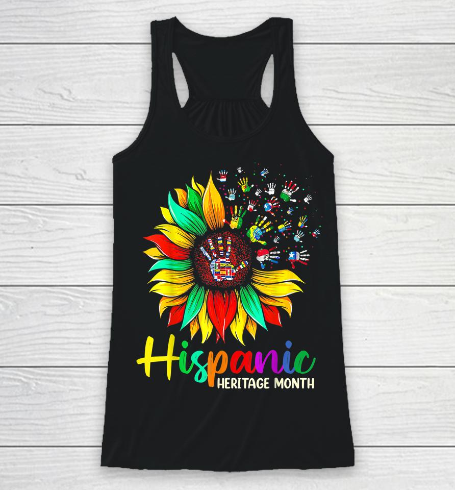 National Hispanic Heritage Month Sunflower All Countries Racerback Tank