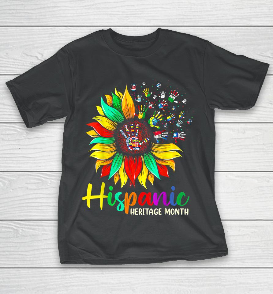 National Hispanic Heritage Month Sunflower All Countries T-Shirt