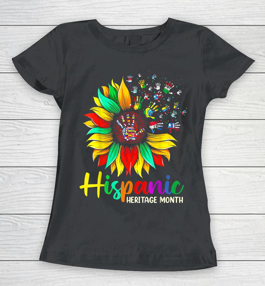 National Hispanic Heritage Month Sunflower All Countries Women T-Shirt