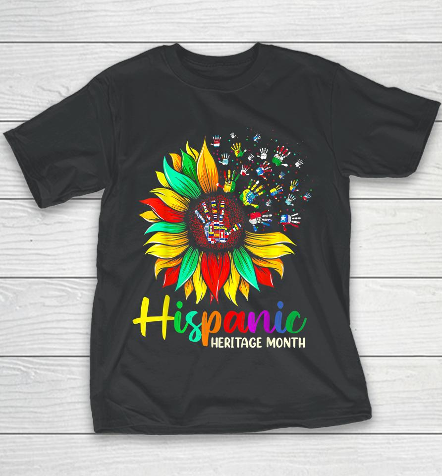 National Hispanic Heritage Month Sunflower All Countries Youth T-Shirt