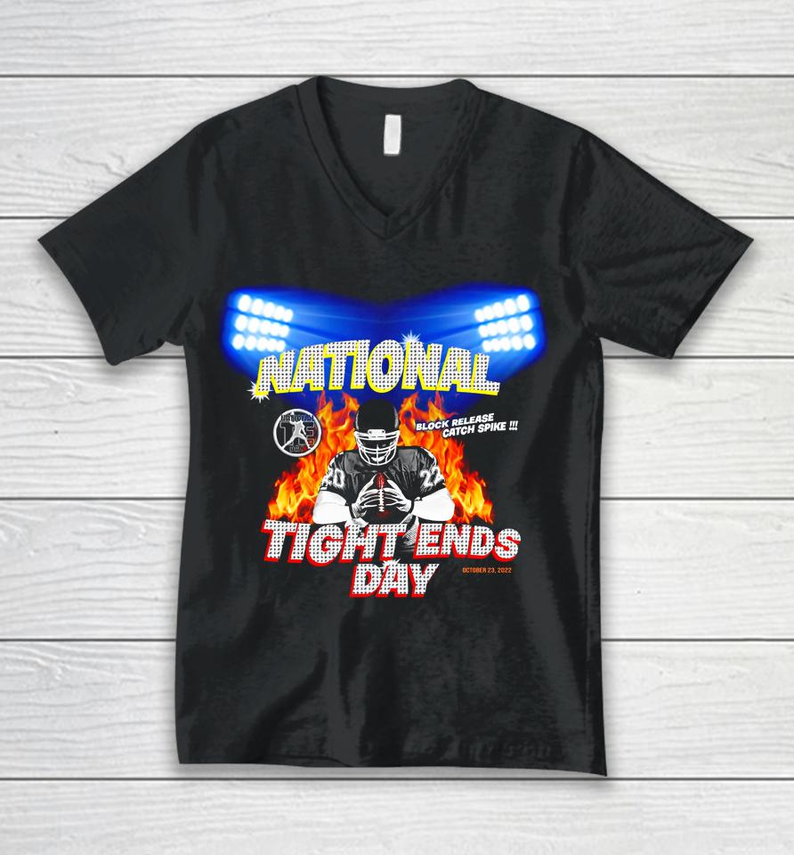 National Tight Ends Day Unisex V-Neck T-Shirt