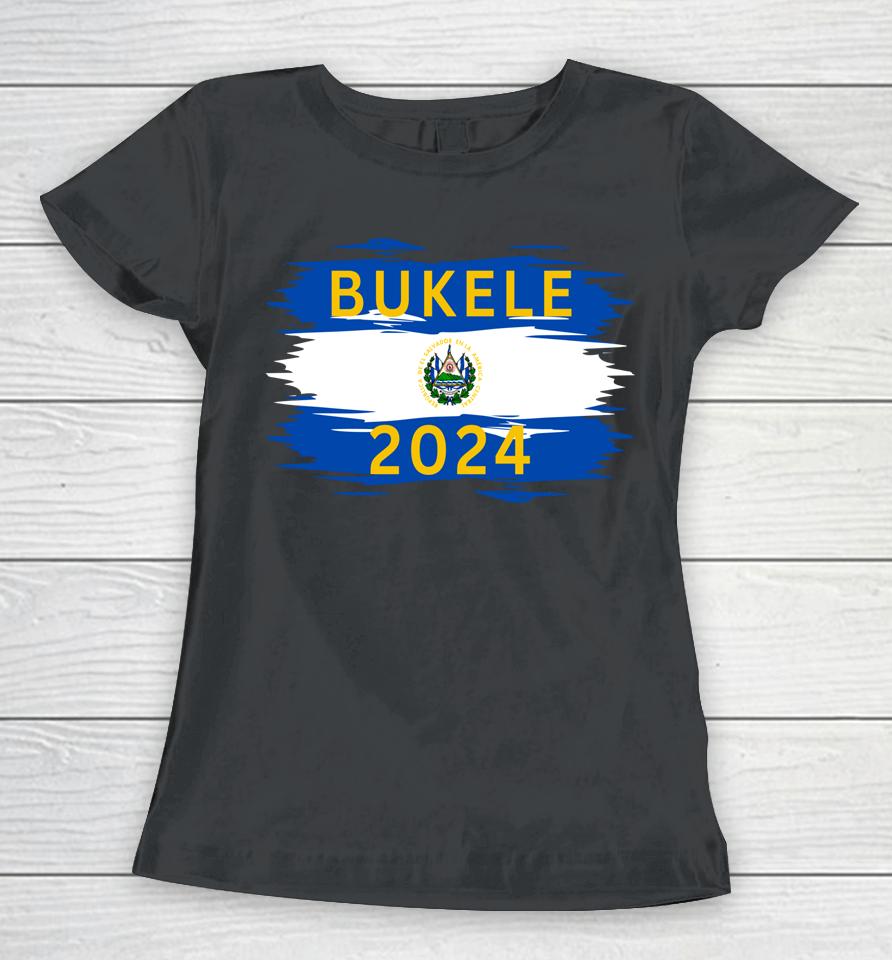 Nayib Bukele 2024 Presidente De El Salvador Flag Women T-Shirt