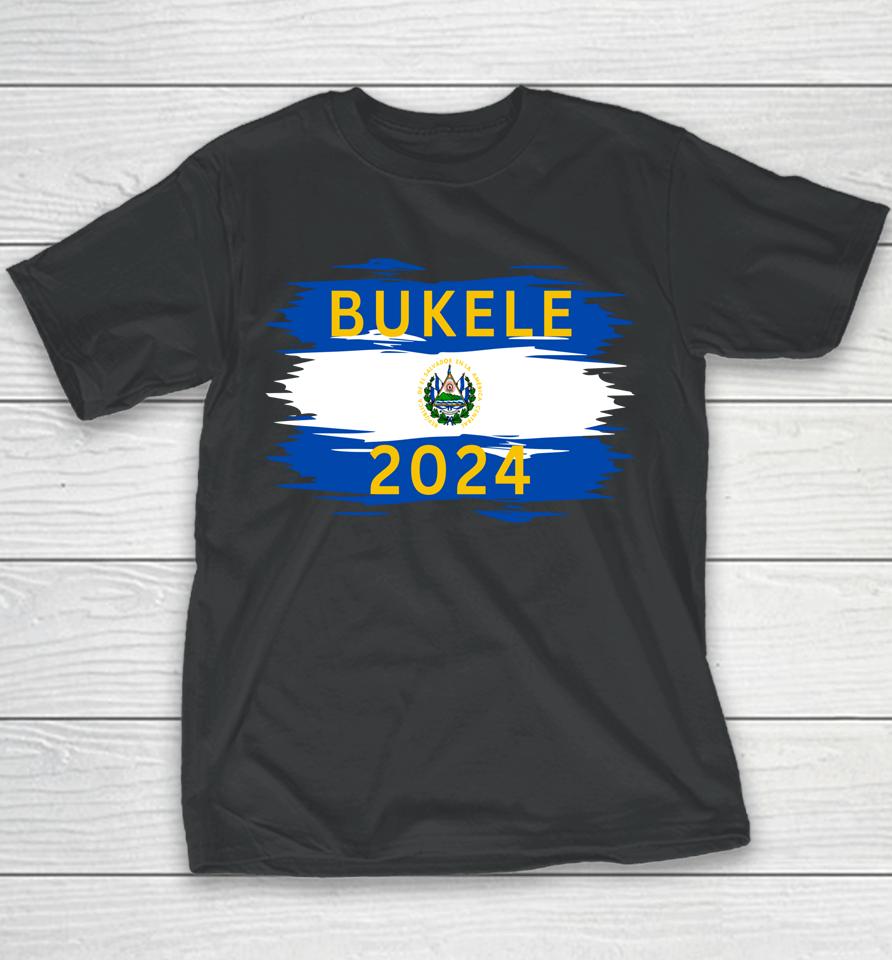 Nayib Bukele 2024 Presidente De El Salvador Flag Youth T-Shirt