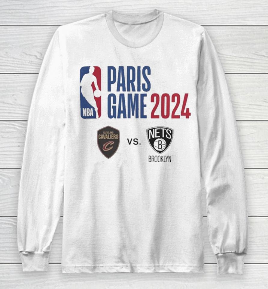 Nba Paris Game 2024 Cleveland Vs Cleveland Matchup Logo Long Sleeve T-Shirt