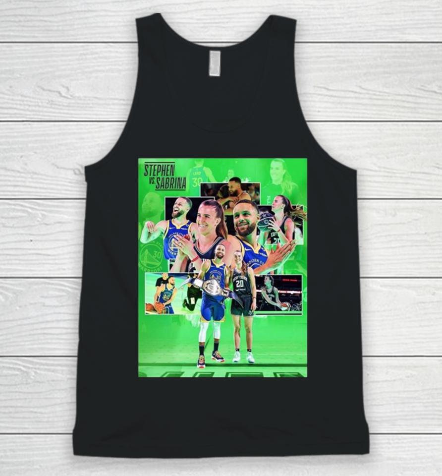 Nba Versus Wnba Stephen Curry Versus Sabrina Ionescu Was One For The Books On State Farm Saturday Nba All Star 2024 Unisex Tank Top