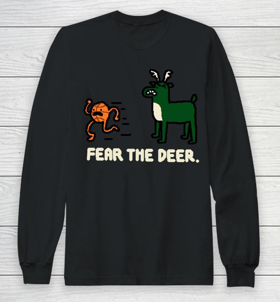 Nbapaint Milwaukee Bucks Fear The Deer Long Sleeve T-Shirt