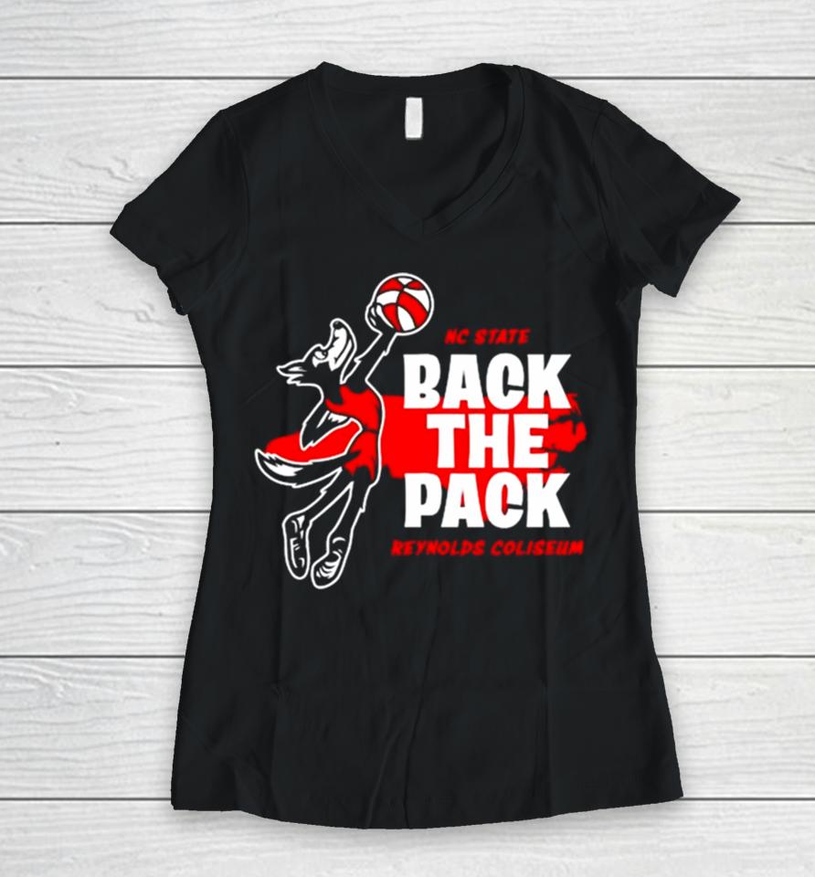 Nc State Back The Pack Basketball Ncaa Women V-Neck T-Shirt