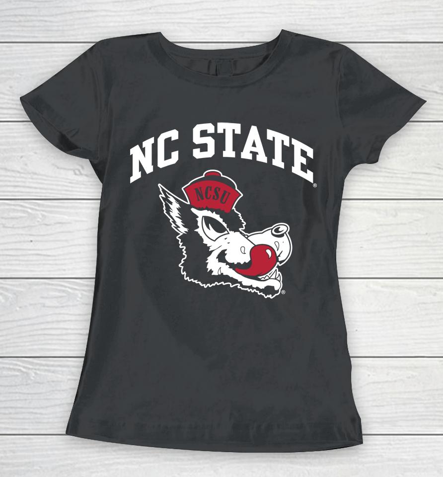 Nc State Over Slobbering Wolf Nc State Wolfpack Arched Women T-Shirt