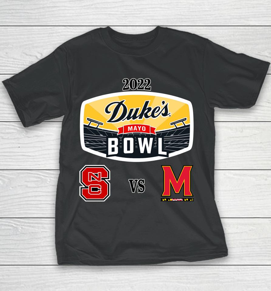 Nc State Vs Maryland 2022 Duke's Mayo Bowl Matchup Youth T-Shirt