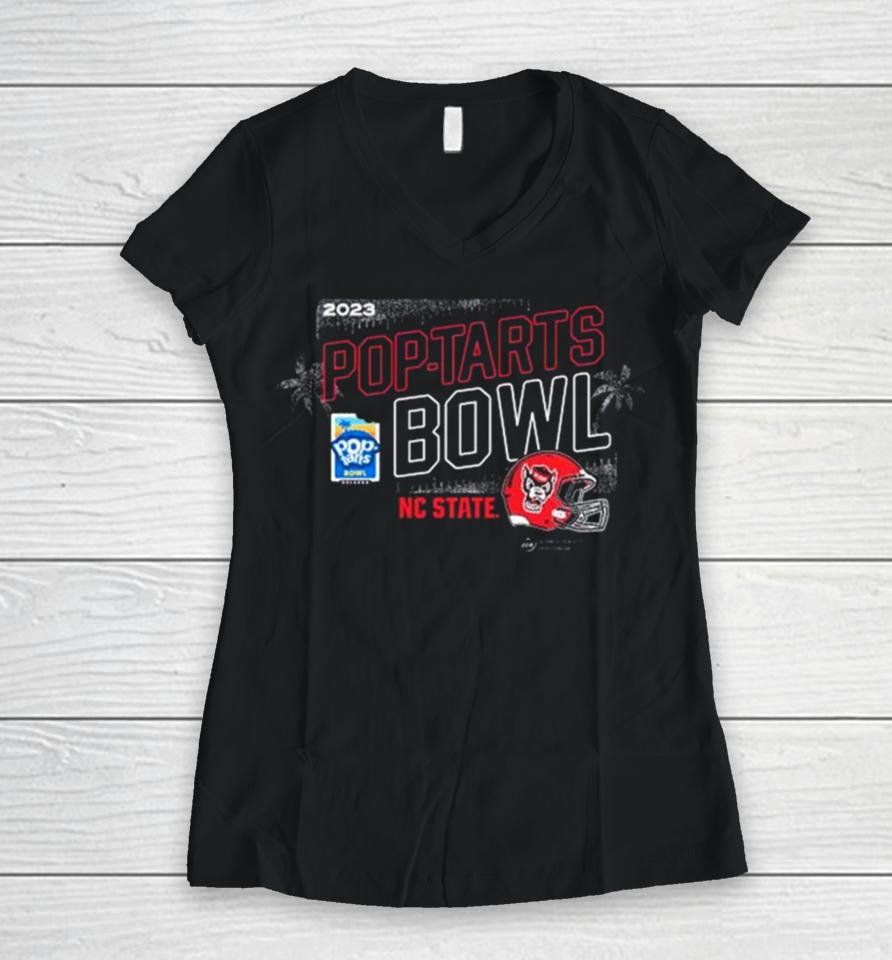 Nc State Wolfpack 2023 Pop Tarts Bowl Women V-Neck T-Shirt