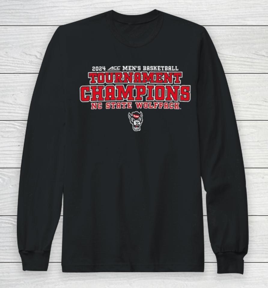 Nc State Wolfpack 2024 Acc Men’s Basketball Conference Tournament Champions Bracket Long Sleeve T-Shirt