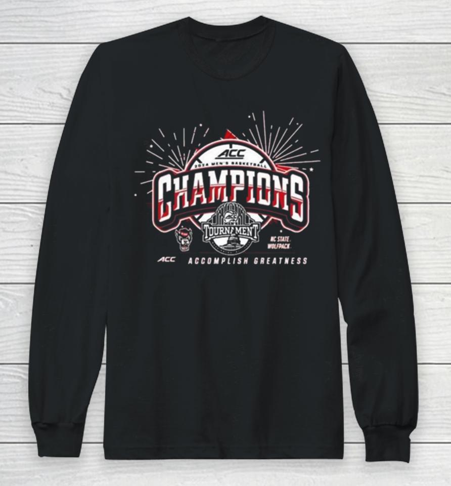 Nc State Wolfpack 2024 Acc Men’s Basketball Conference Tournament Champions Locker Room Long Sleeve T-Shirt