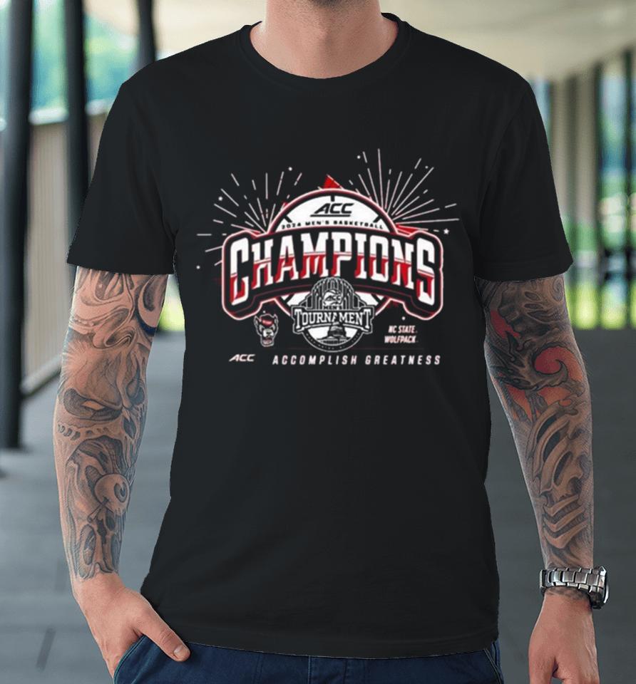 Nc State Wolfpack 2024 Acc Men’s Basketball Conference Tournament Champions Locker Room Premium T-Shirt