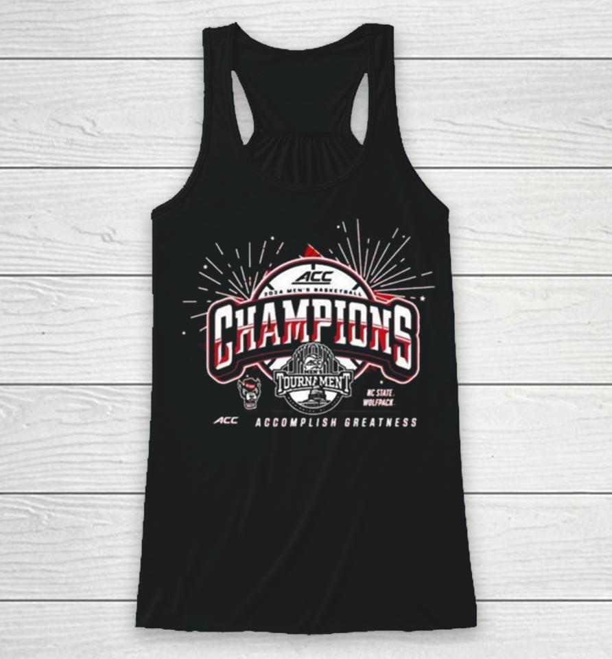 Nc State Wolfpack 2024 Acc Men’s Basketball Conference Tournament Champions Locker Room Racerback Tank