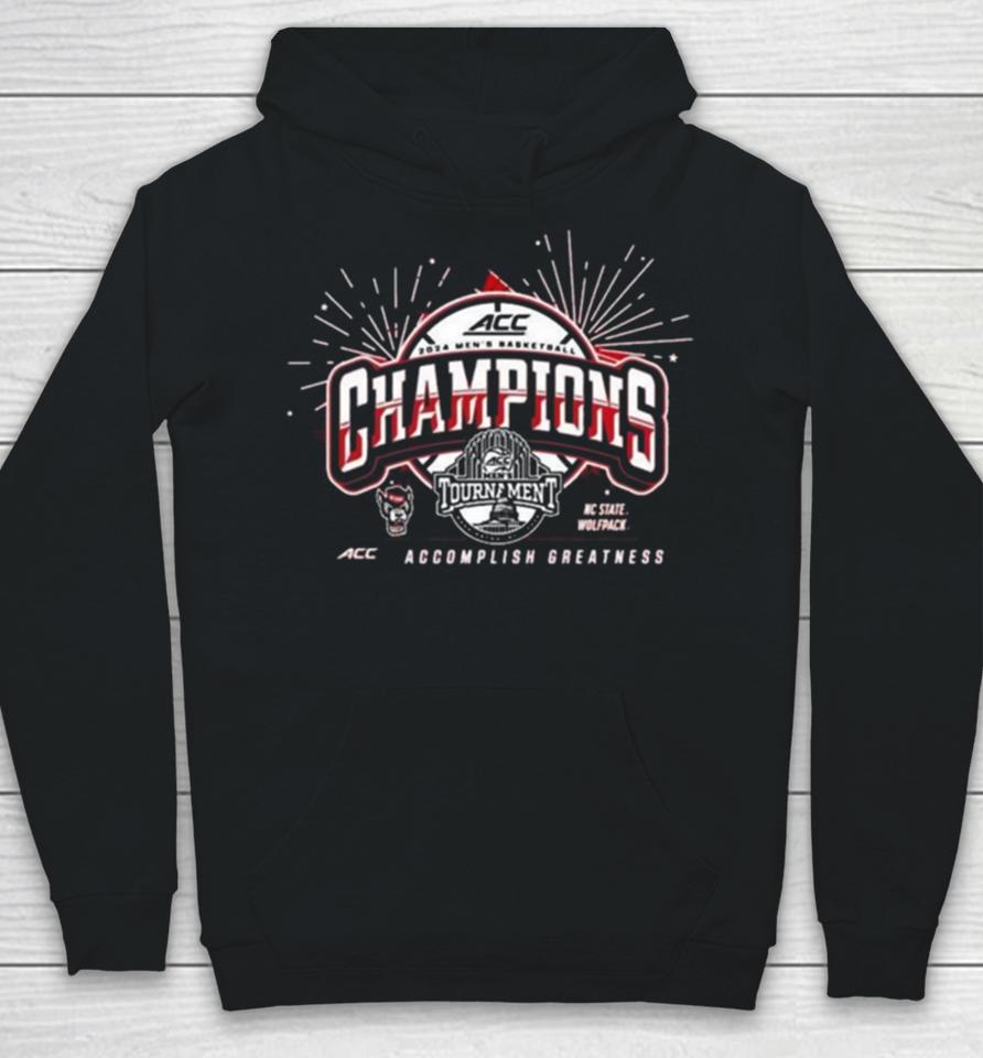 Nc State Wolfpack 2024 Acc Men’s Basketball Conference Tournament Champions Locker Room Hoodie