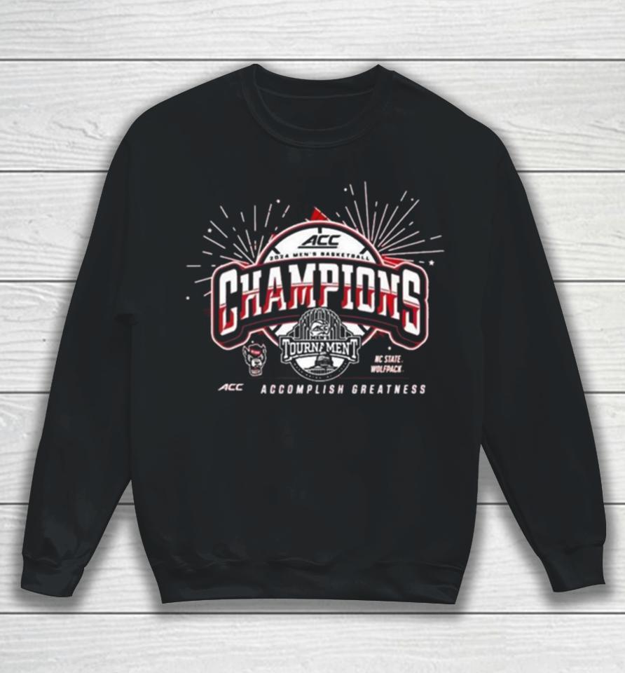 Nc State Wolfpack 2024 Acc Men’s Basketball Conference Tournament Champions Locker Room Sweatshirt