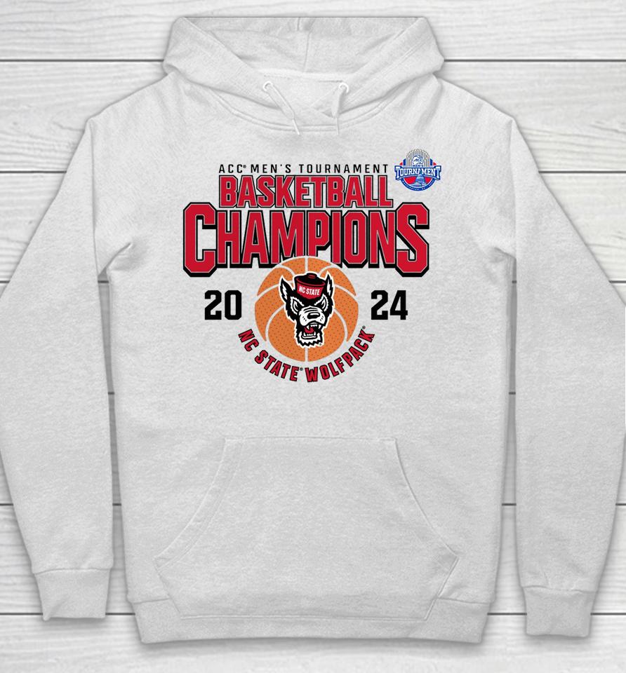 Nc State Wolfpack 2024 Acc Men's Basketball Conference Tournament Champions Hoodie